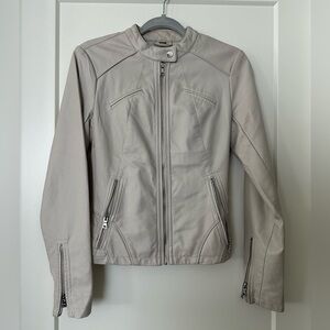 Women's Gray Leather Jacket